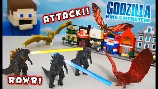 GODZILLA King of the Monsters Movie Figures Stop Motion City Battle!!