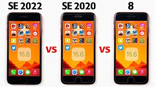 iPhone SE 2022 vs iPhone SE 2020 vs iPhone 8 SPEED TEST in 2023 - iOS 16.6 SPEED TEST