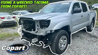 Wrecked Toyota Tacoma Epic Rebuild from Copart | SILVER STREAK | Part 1!