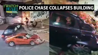 (Video) High-Speed Chase Ends With Fatal Building Collapse