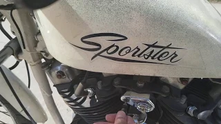 First start of my barn find 1978 ironhead HD XLH 1000 Sportster - parked for 39 years.