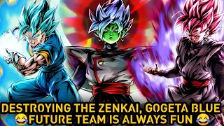 Destroying The ZENKAI GOGETA BLUE BROLY Dragon Ball Legends FUTURE TEAM IS FUN Db Legends Gameplay