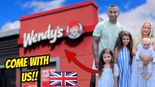 WENDY'S opens in the UK! British family try WENDY'S for the first time! #wendys #food #foodvlog