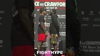 TERENCE CRAWFORD TRIES TO PUNK ERROL SPENCE DURING INTENSE FACE OFF