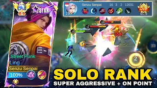 LING SOLO RANK GAMEPLAY SUPER AGGRESSIVE ( minus chemistry ) Top Global Ling Gameplay Mobile Legends