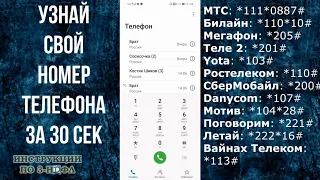 Как узнать свой номер телефона, USSD команда чтобы посмотреть номер телефона