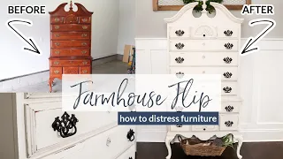 How To Distress Furniture | Farmhouse Furniture Makeover