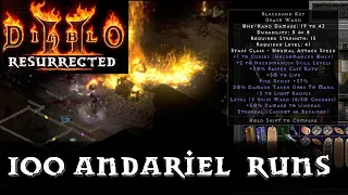 Diablo 2 Resurrected:  100 Hell Andariel Runs Drop Highlights!!!