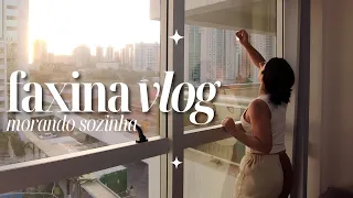 FAXINA COMPLETA NO APARTAMENTO! | Morando Sozinha Vlogs