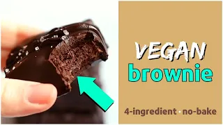 4-ingredient no-bake BROWNIES (Vegan Recipe)