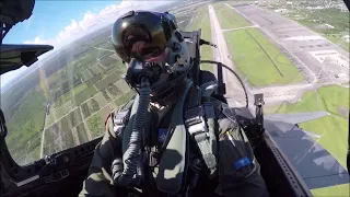 USAF F-15C scramble training with a B-52