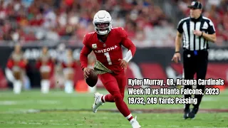 Kyler Murray Week 10 Every Drop-back, Pass, and Run Arizona Cardinals vs Atlanta Falcons NFL 2023