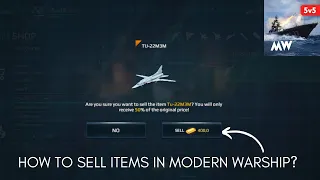 How to sell Equipment/items in Modern Warship game | Can we sell ships?