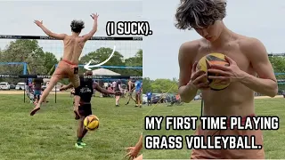 So I tried playing GRASS VOLLEYBALL for the FIRST TIME... | PMEvolleyball