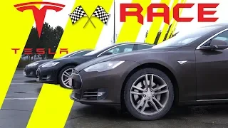 Tesla S Drag Race - 85 vs P85 vs P85D