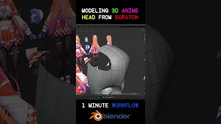 How I Create Anime Head   #blender #3dmodeling #anime #shorts