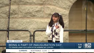 Valley 7th grader says the pledge on Inauguration Day