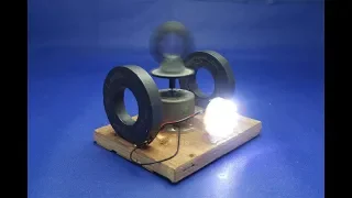 How to make free energy light bulbs generator with magnets & DC motor - experiment  at home