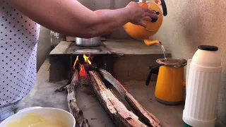 Amanhecer +café da manhã +almoço fogão a lenha/vida simples na roça 👩🏻‍🌾🙏🏻