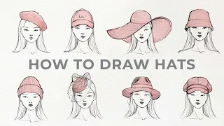 8 hats to add to your fashion sketches ✏️ drawing tutorial