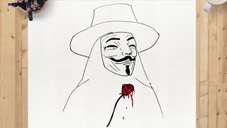 How To Draw V For Vendetta Mask, V For Vendetta Drawing, Guy Fawkes Mask Sketch, Anonymous Mask