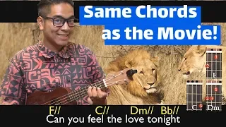 Can You Feel the Love Tonight Ukulele Tutorial Easy
