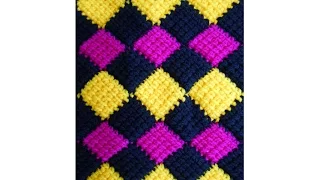 Crochet Entrelac Stitch Blanket