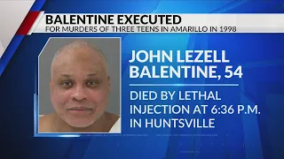 John Balentine executed Wednesday evening in Huntsville after 1998 triple murder