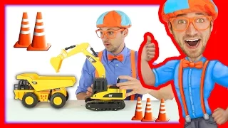 Learn about Construction Trucks with Blippi Toys