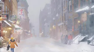 Extreme Winter SNOW STORM BLIZZARD in Quebec City Winter | 4K Snowfalls and Extreme Cold Weather