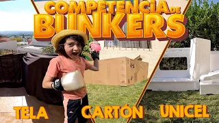 Usamos CARTON, UNICEL y TELA para CONSTRUIR nuestros BUNKERS