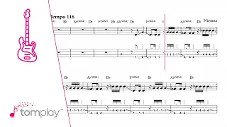 Nirvana: Smells Like Teen Spirit - Bass Tab/Sheet Music with Play Along (Easy/Intermediate Level)
