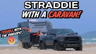 HOW TO DO STRADBROKE ISLAND WITH AN OFF ROAD CARAVAN! RAM TRX TOWING | TROUBLE WITH THE RANGERS 😡