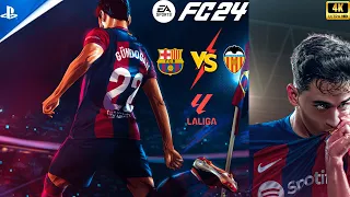 EA SPORTS FC 24 - Barcelona vs. Valencia - La Liga 23/24 Full Match | PS5™ [4K60]