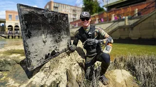 Found Flat Screen TV While Searching Drained River for Interesting Finds! (Does It Still Work??)