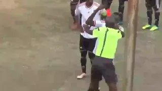 A referee beaten by player