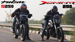 Bajaj Dominar 250 vs Bajaj Pulsar N250 Performance Test