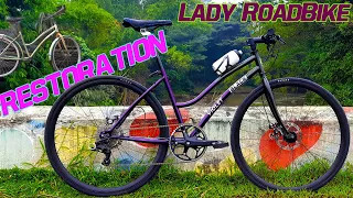 BICYCLE RESTORATION BUILD FROM WRECKAGE BIKE | LADIES ROAD BIKE | HYBRID |