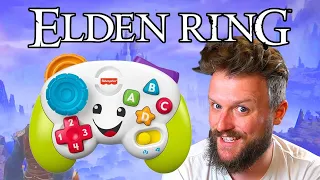 Beating Elden Ring with a Fisher Price controller.