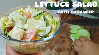 LETTUCE SALAD with CUCUMBER & TOMATOES | HEALTHY SALAD