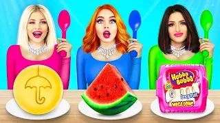 GEOMETRIC SHAPES Food Challenge! | Small, Medium and Big Sweets & Crazy Tricks by RATATA COOL