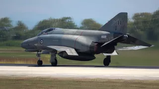 8 x F-4 AUP Phantom II taking off with full afterburner