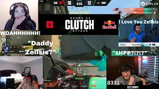 Tarik, Kyedae, Shanks, And ItzTimmy's Reaction To Zellsis 1HP Clutch Against 100Thieves