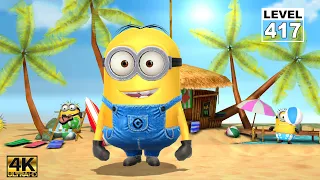 Minion Rush Dave minion Jump over obstacles 150 times at Minion Beach | Lv.417 Ep.267 | UHD 4K