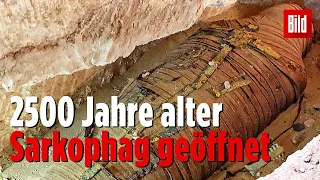 Sarkophag von 2.500 Jahre alter Mumie live im TV geöffnet