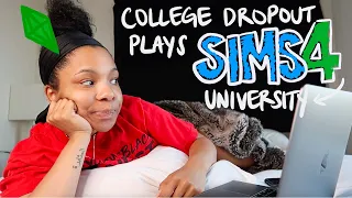 college dropout plays sims 4 university (my online classes)