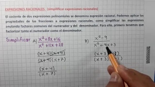 MULTIPLICACIÓN DE EXPRESIONES RACIONALES