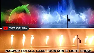 Viral video of Musical fountain show at Futala Nagpur Fountain Fire Music Show music by A R Rehman.