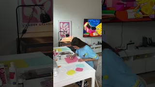 Painting Sponge Bob 🥰 / Eva Miller TikTok #evamiller #tiktok #shorts #video #trending #ytshorts