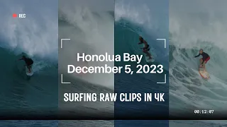 GOOD Honolua Bay West Maui Surfing Hawaii - December 5, 2023 (RAW CLIPS) (4K)